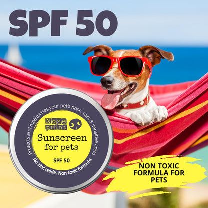 Noseprint SPF 50 Sun Protection Balm for Pets - 30 ml Tin, Moisturising Sunscreen for Dogs and Cats, Non-Toxic Nose and Paw Balm