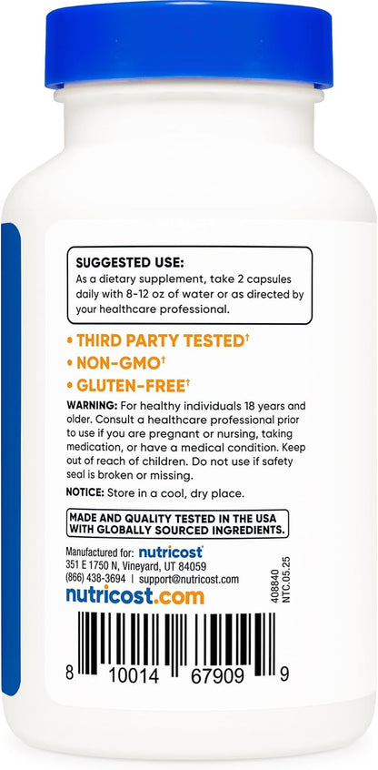 Nutricost Agmatine Sulphate 1000mg, 120 Capsules – Gluten-free, Non GMO