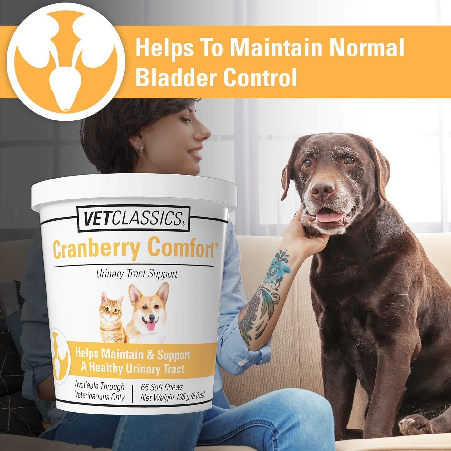 Vet Classics Cranberry Comfort Urinary Tract Pet Supplement for Dogs and Cats – 65 Soft Chews - görsel 3