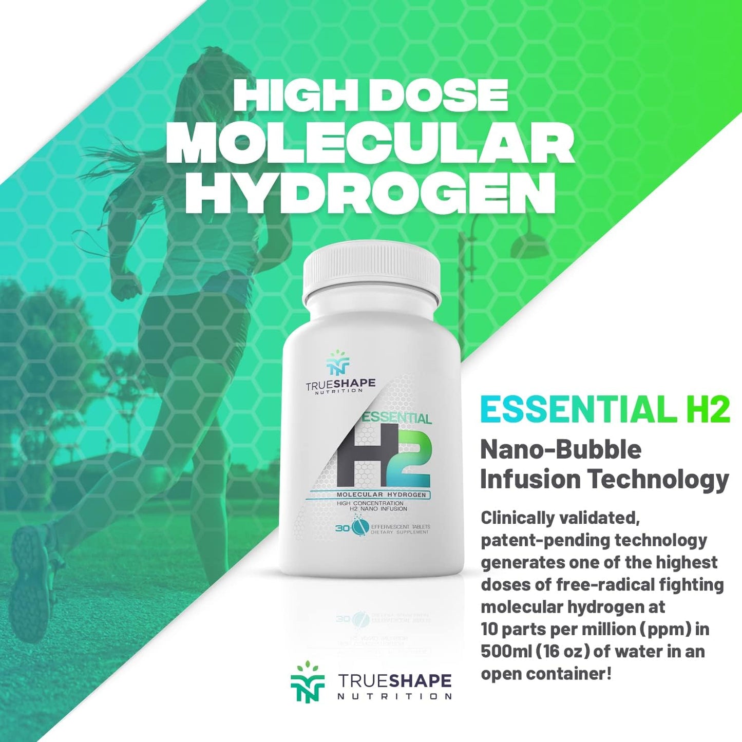 Essential H2 Fizzy Molecular Hydrogen Tablets for Water (Unflavoured, 30 Servings) - görsel 8