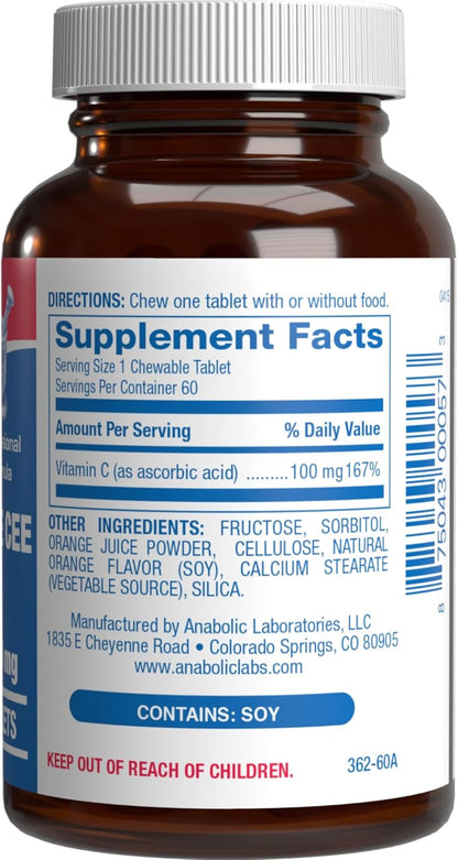 Kids Vitamin C Chewable Tablets – Delicious & Nutritious Chewable Vitamin C for Children's Immune Support and Overall Wellness – Made with Real Oranges and No Artificial Flavours or Colours – 60 Servings
