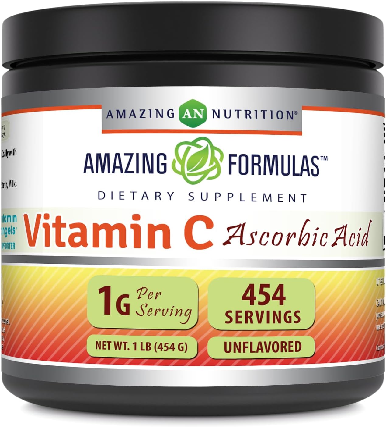 Amazing Formulae Vitamin C Powder Supplement - Unflavoured Ascorbic Acid - 1g per Serving - Non-GMO, Gluten-Free - 454 g - görsel 1