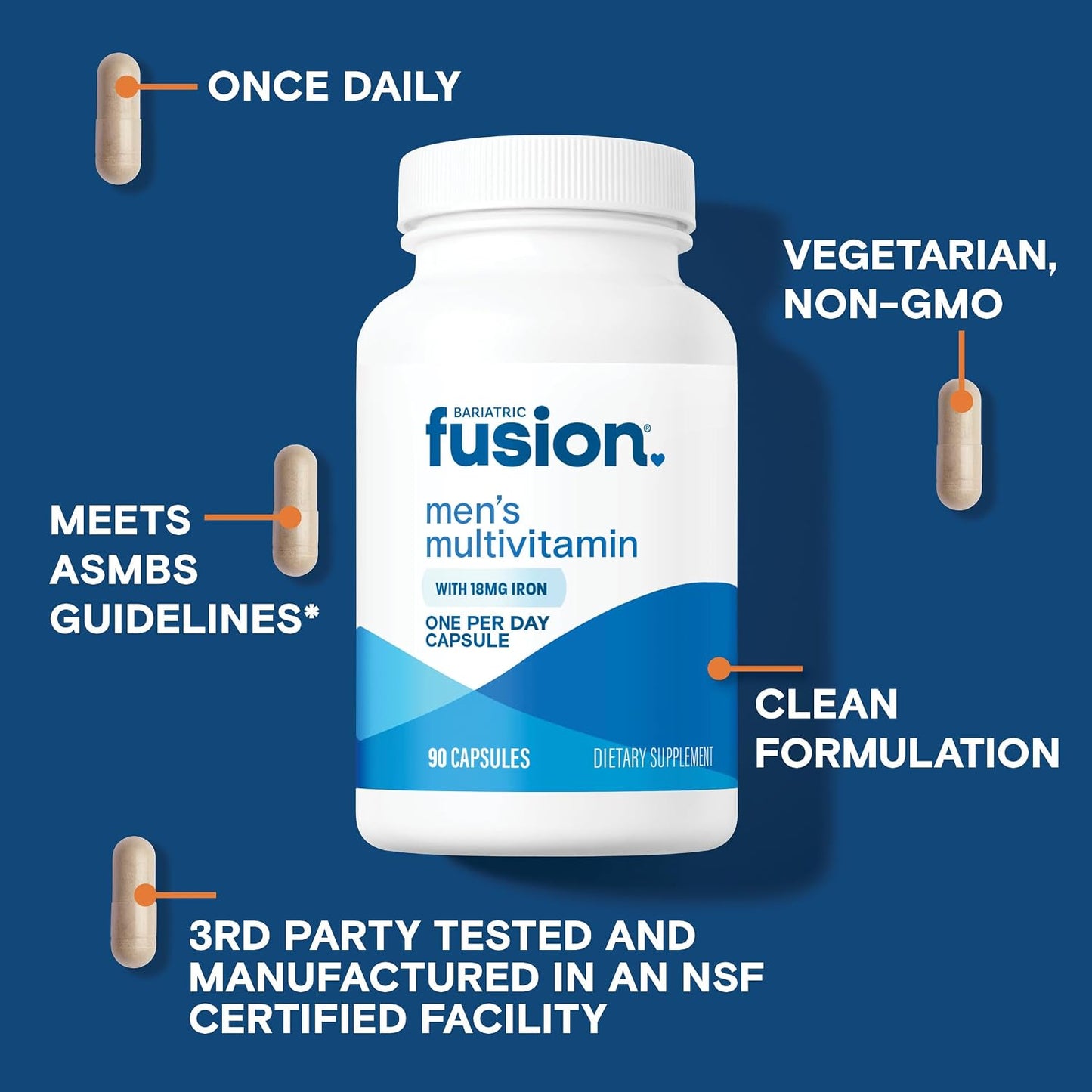 Bariatric Fusion One Per Day Bariatric Multivitamin with Iron for Men - 90 Capsules - görsel 3