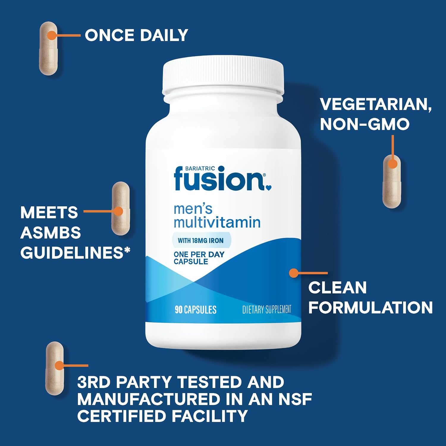 Bariatric Fusion One Per Day Bariatric Multivitamin with Iron for Men - 90 Capsules - görsel 3