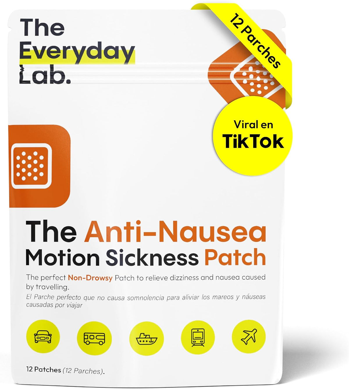Anti-Nausea Motion Sickness Patch 12 Count | Non-Drowsy Formula | Up to 72H Wear | Travel-Friendly Transdermal Patch - görsel 1