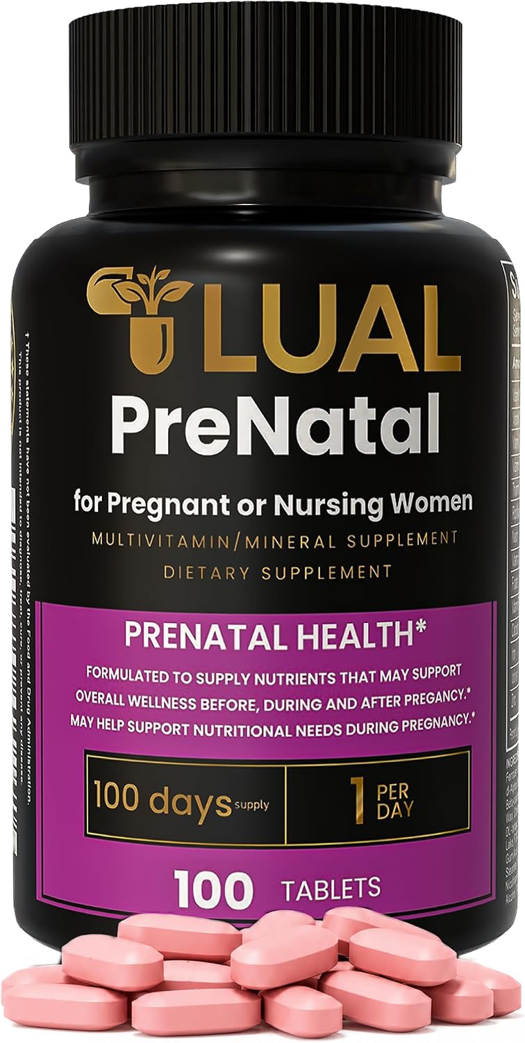 LUAL Prenatal Multivitamin with Folic Acid & Iron | 100 Tablets - görsel 1