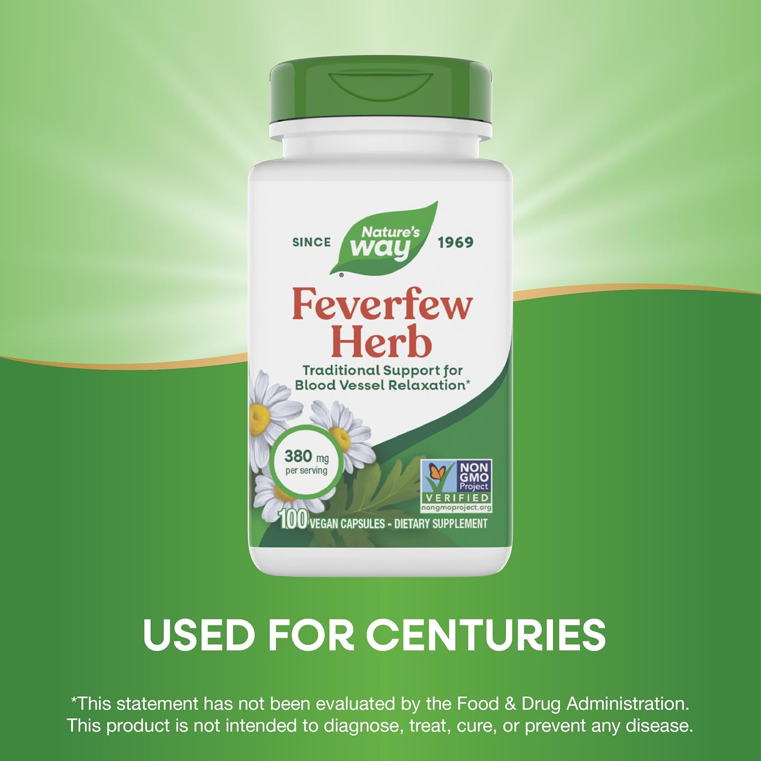 Nature's Way Feverfew Herb – Traditional Support for Blood Vessel Relaxation, 380 mg, 100 Vegan Capsules - görsel 4