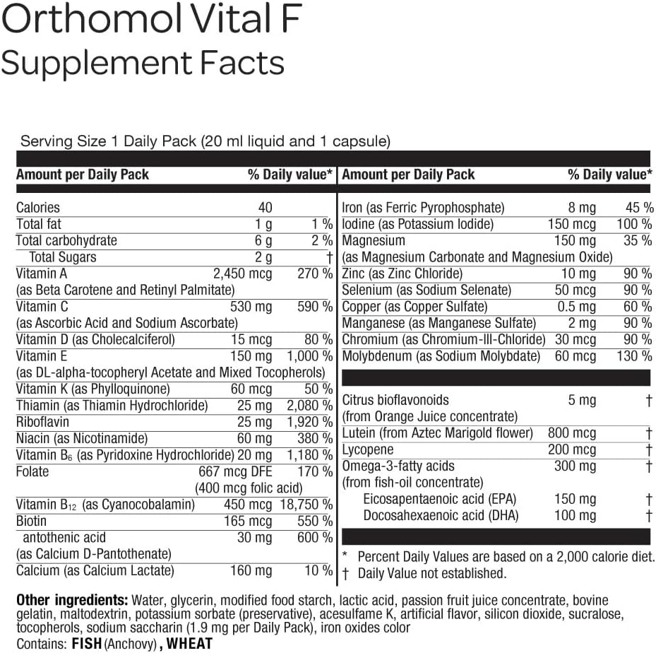 Orthomol Vital F – Daily Multivitamin for Women, 30-Day Supply (Liquid + Capsules) - görsel 3