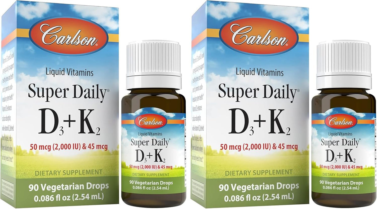 Carlson Super Daily D3 + K2, 50 mcg (2000 IU) D3 + 45 mcg MK-7, Liquid Drops, 90 servings - görsel 8