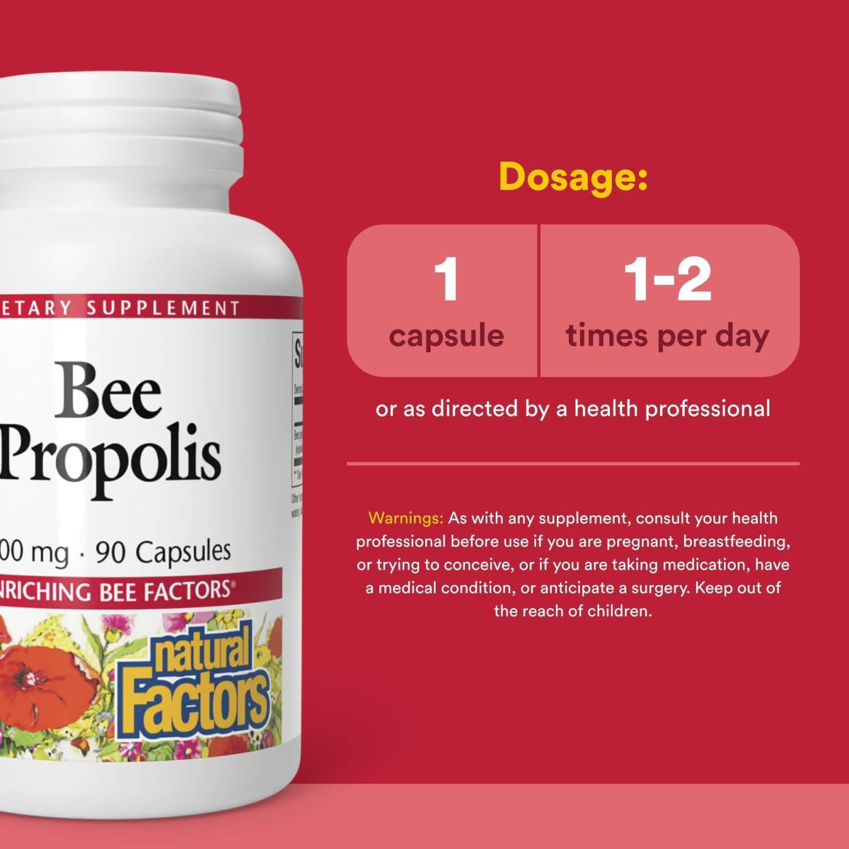 Natural Factors Bee Propolis Extract 500 mg, 90 Capsules - görsel 3