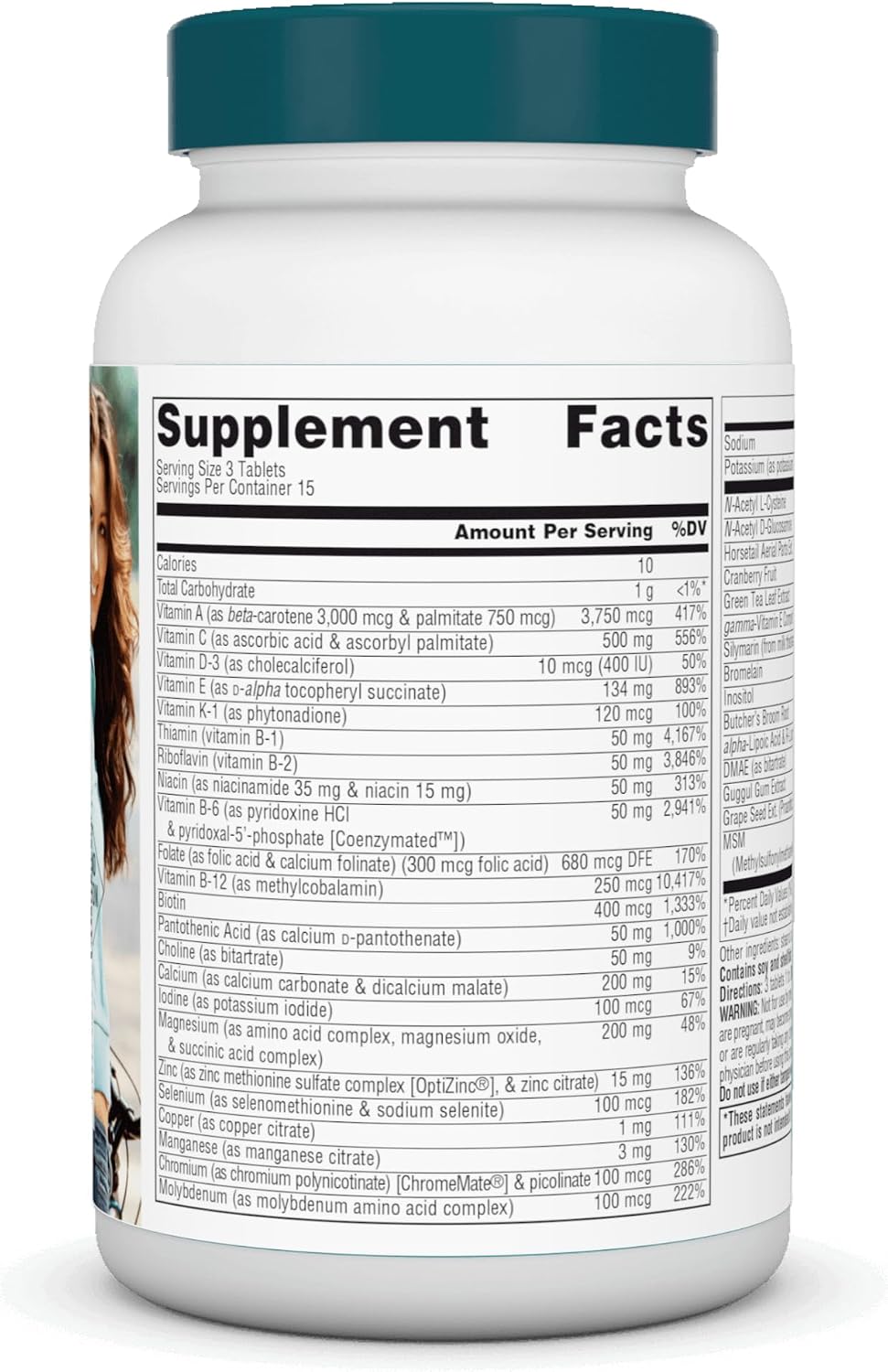 Source Naturals Women's Life Force Multiple Iron Free – Daily Multivitamin with 13 Vitamins & Minerals – 45 Tablets - görsel 2