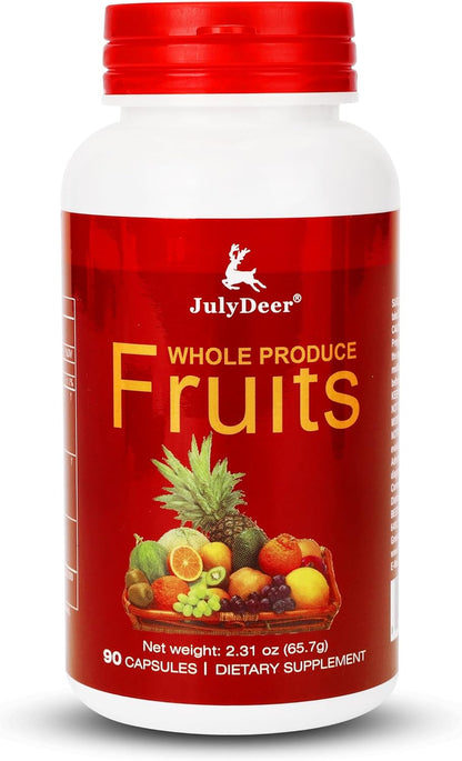 JulyDeer Fruit Supplement – 90 Vegetarian Capsules – 16 Whole Fruits Blend