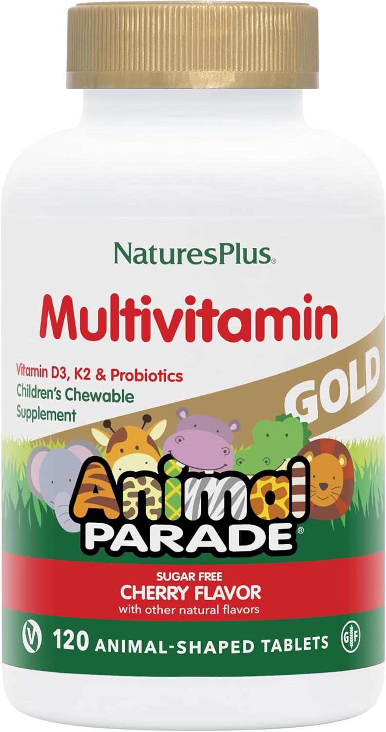 NaturesPlus Animal Parade Source of Life Gold Children's Multivitamin - Orange Flavour - 120 Chewable Tablets - görsel 10