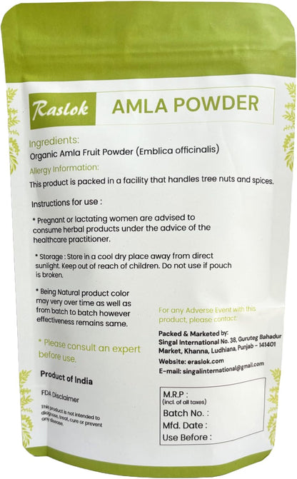 Raslok Amla Powder - Wild Amla Berries Powder, High in Vitamin C & Antioxidants (100g)