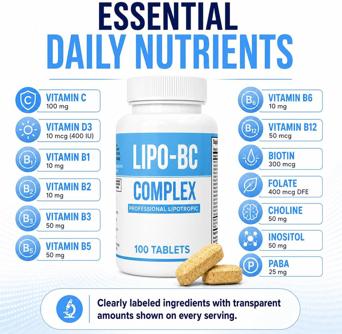Lipo BC Complex, 200 Tablets (2-Pack) - görsel 4