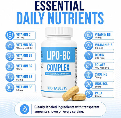 Lipo BC Complex, 200 Tablets (2-Pack)