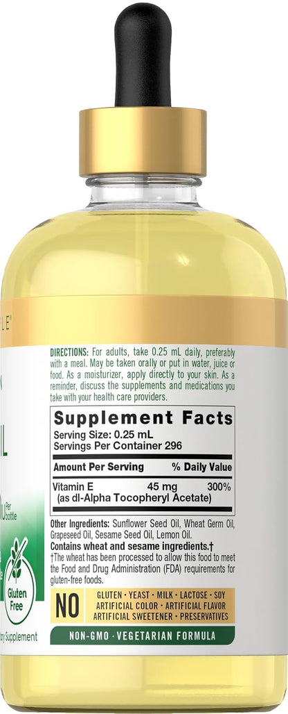 Carlyle Vitamin E Oil | 30,000 IU | 75 ml | Oral & Topical | Moisturising for Skin | Vegetarian, Non-GMO, Gluten-free Supplement