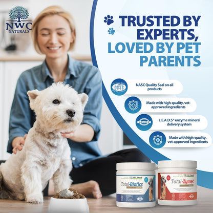NWC Naturals Total-Digestion Twin Pack – Probiotics & Digestive Enzymes for Dogs and Cats (227 g each)