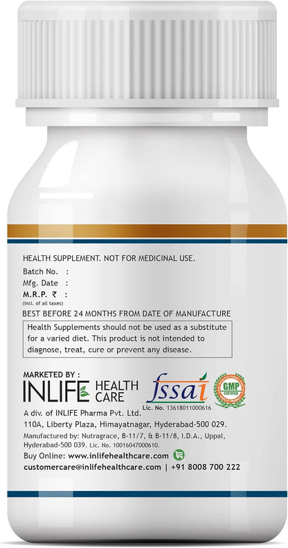 INLIFE Vitamin D3 5000 IU with Extra Virgin Coconut Oil - 60 Softgels