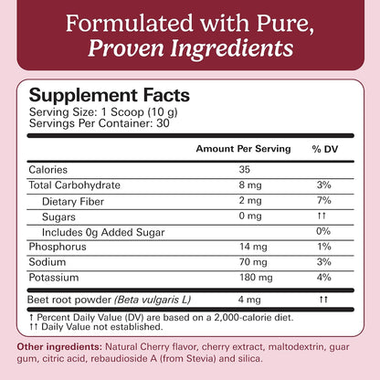 Santo Remedio Circulación Plus with Beet Extract – Nitric Oxide & Circulation Support Drink, Energy & Stamina Support, Cherry Flavour – Vegan Superfood Supplement – 30 Servings