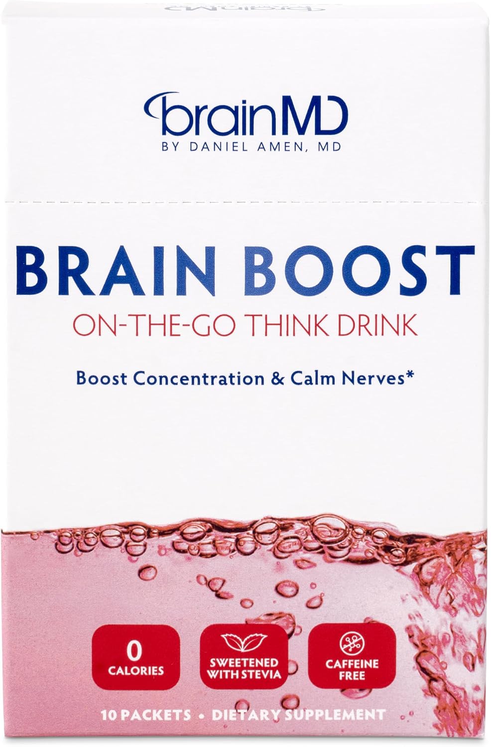 BRAINMD Dr Amen Brain Boost On The Go – 10 Packets, Berry Flavour – Nootropic Drink Powder - görsel 1