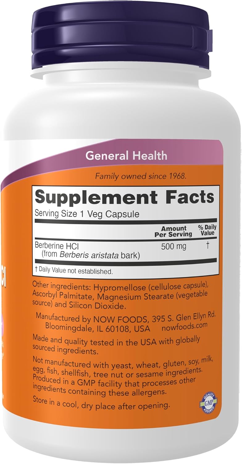 Now Supplements, Berberine HCL 500 mg, 90 Veg Capsules - görsel 2