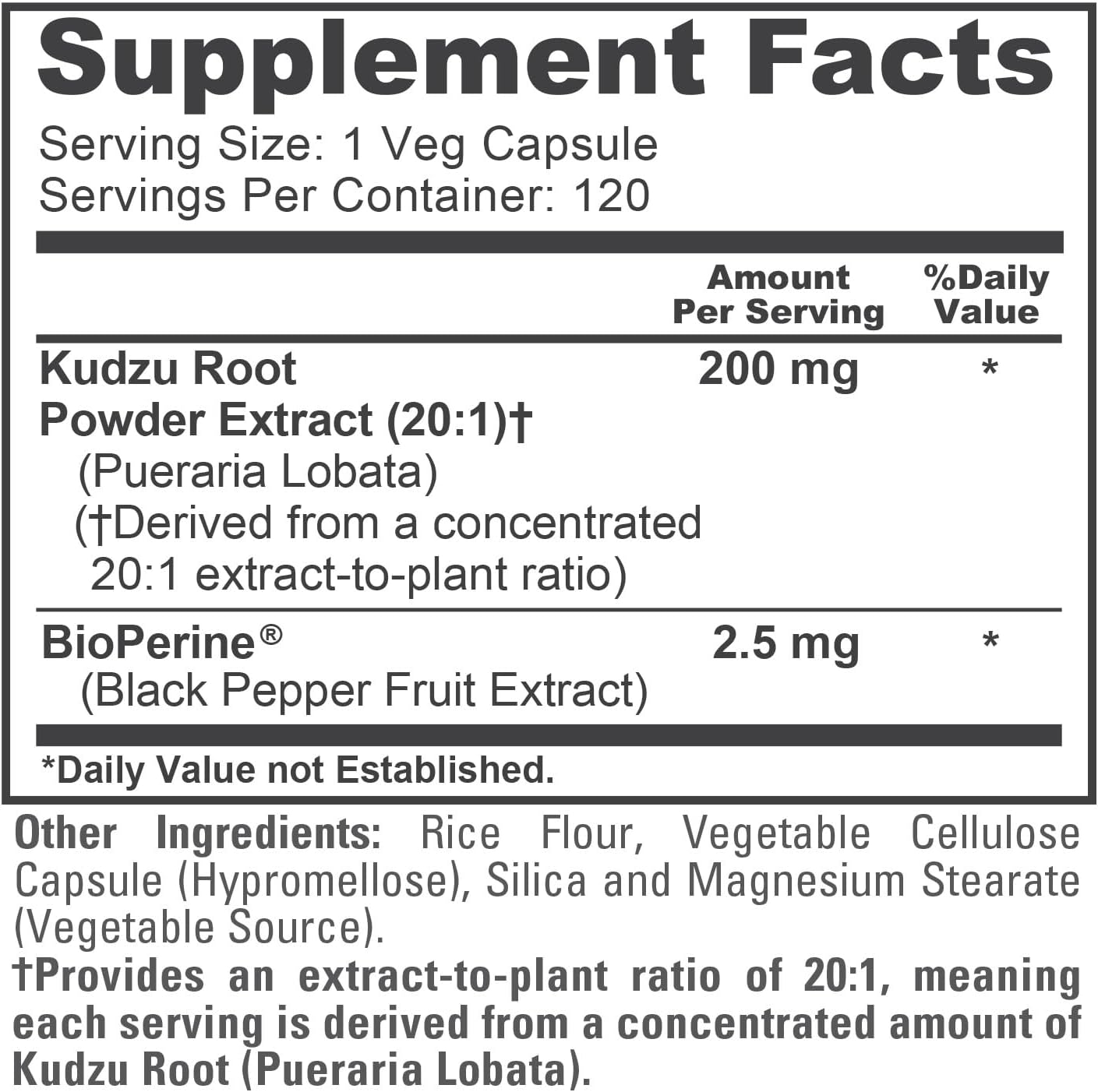 NusaPure Kudzu Root Capsules, 200 mg, 120 Veg Capsules - görsel 4