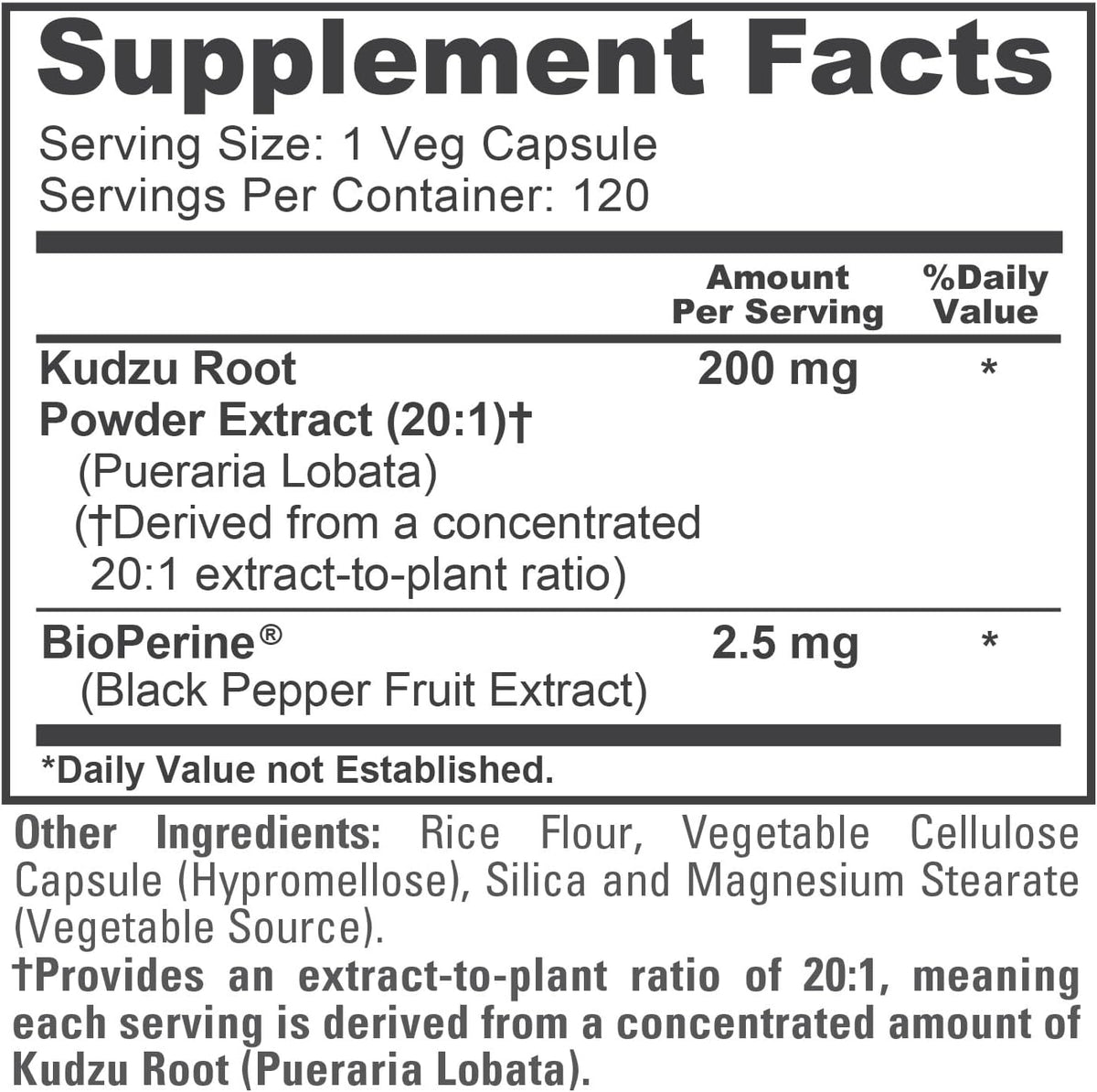 NusaPure Kudzu Root Capsules, 200 mg, 120 Veg Capsules - görsel 4