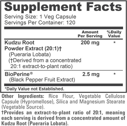 NusaPure Kudzu Root Capsules, 200 mg, 120 Veg Capsules