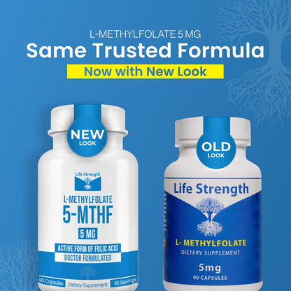 LifeStrength L-Methylfolate 5mg - 90 Capsules (3 Month Supply)