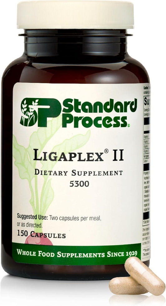 Standard Process Ligaplex II - Joint & Bone Support - Manganese Food Supplement with Vitamins B12, A & D - 150 Capsules