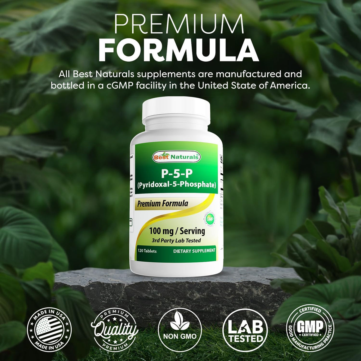 Best Naturals P5P Vitamin B6 (Pyridoxal 5-Phosphate) 100 mg – 120 Tablets - görsel 5