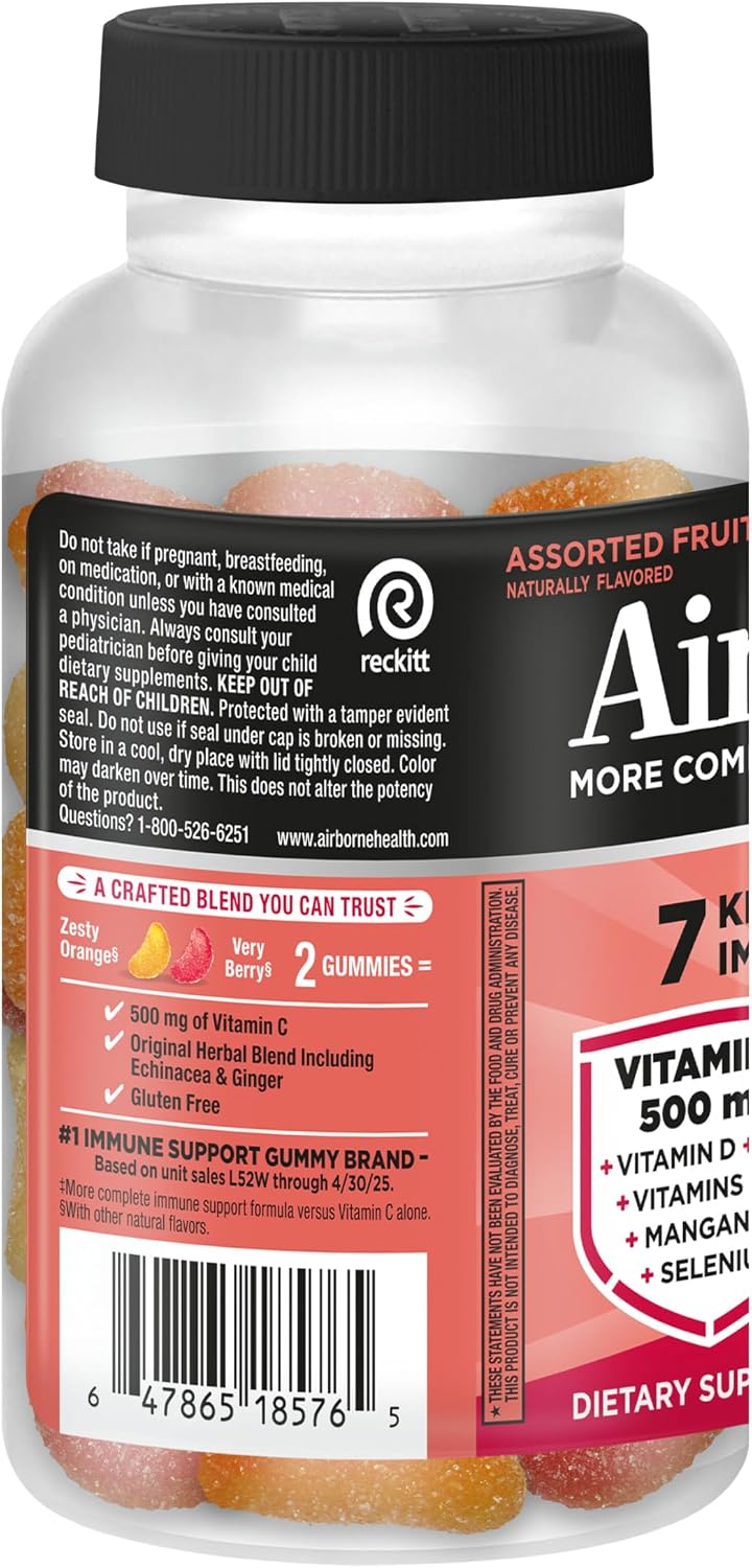 Airborne Kids Immune Support Gummies - Assorted Fruit Flavour (42 Count) - görsel 9