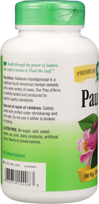 Nature's Way Pau D'Arco Inner Bark, 545 mg, 180 Capsules
