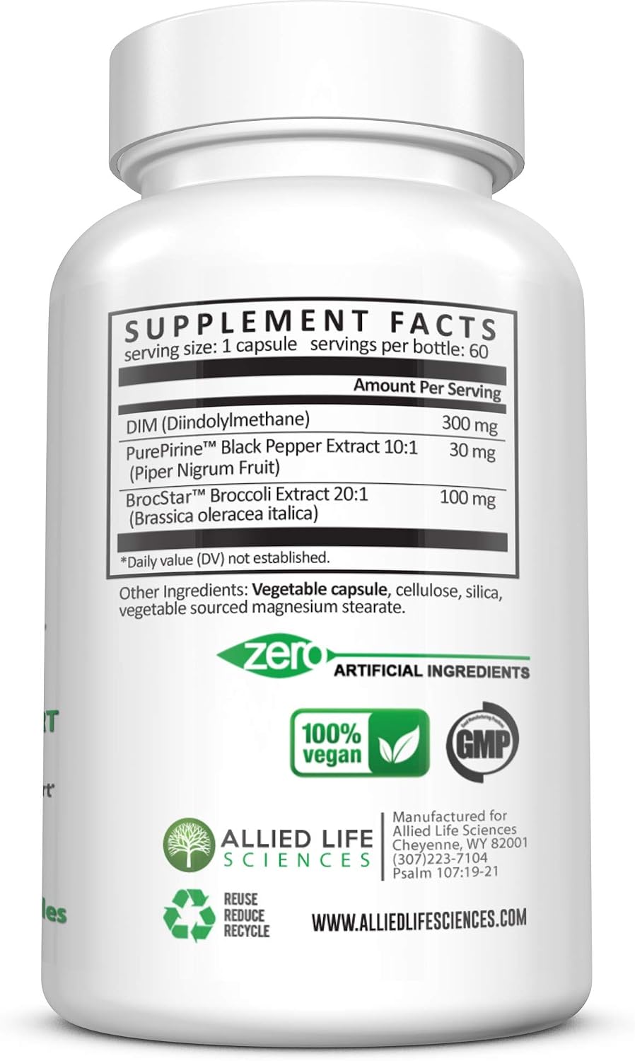 DIM Supplement 300 mg with Broccoli Seed Extract and BioPerine, Vegan, Non-GM, 60 Capsules - görsel 4