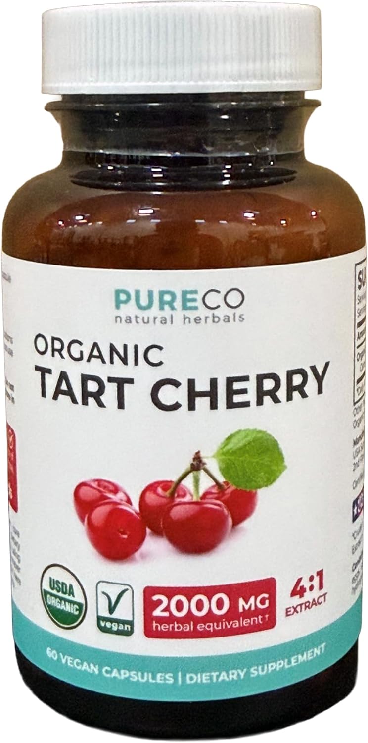 Organic Tart Cherry Capsules - High Strength 500mg 4:1 Extract (60 Capsules) - görsel 6