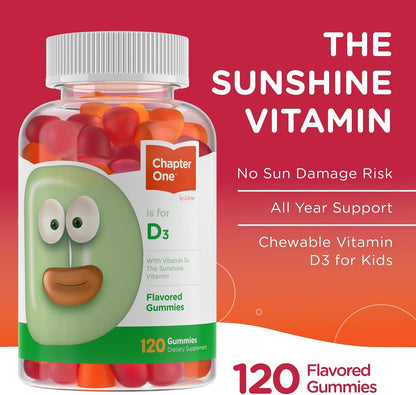 Zahler Chapter One Vitamin D3 1000 IU Gummies for Children and Adults – 120 Count