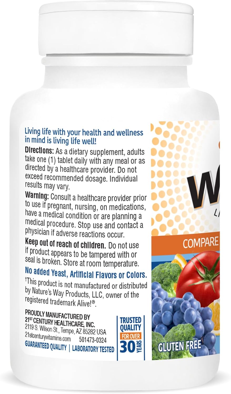 21st Century Wellify Men's Energy Multivitamins with Minerals, 65 Tablets - görsel 6