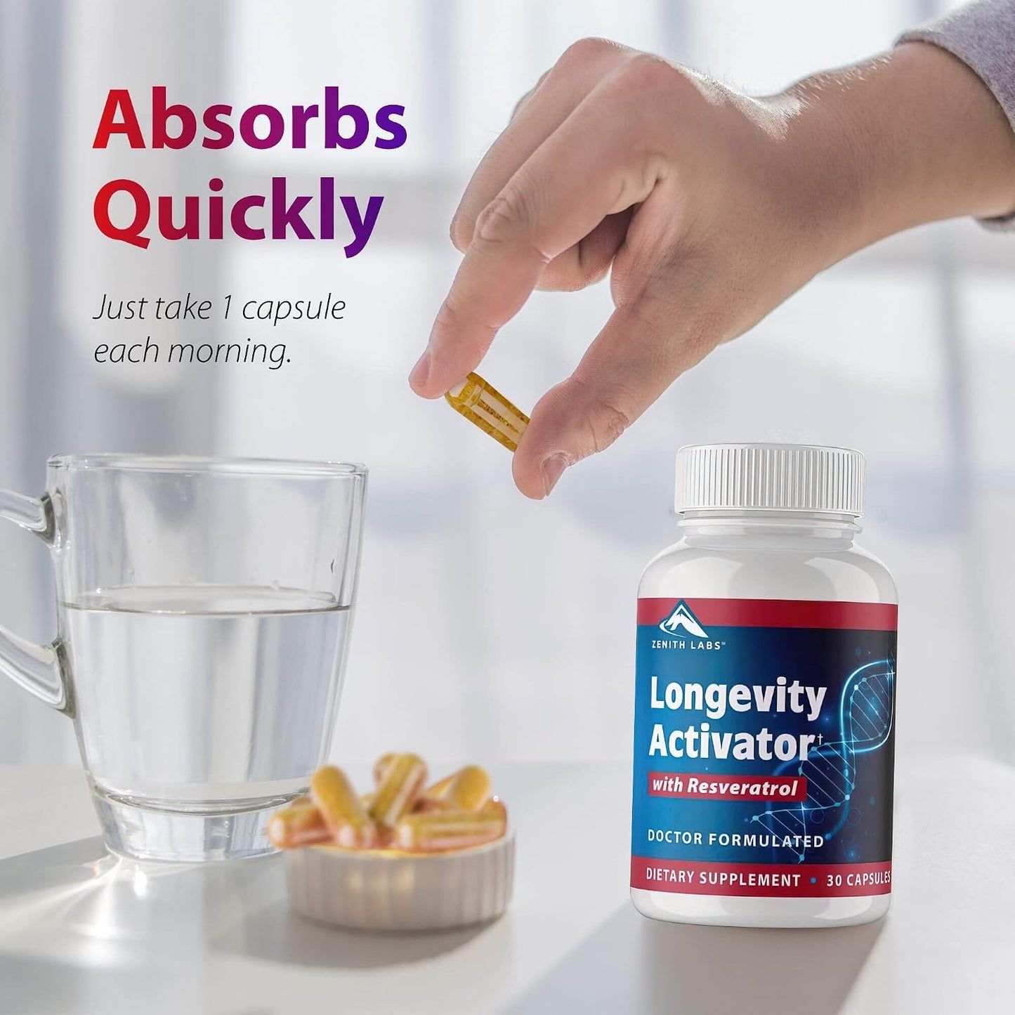 Longevity Activator Anti-Ageing Supplement with Resveratrol – Immune Support & Healthy Memory - görsel 8
