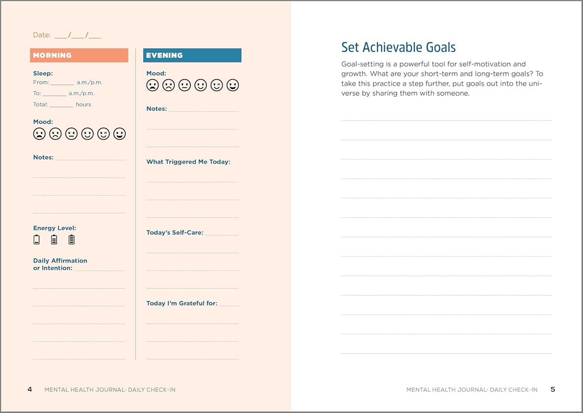 Mental Health Journal: Daily Check-In: 70 Days of Reflection Space to Track Your Moods, Intentions and Wellbeing - görsel 8