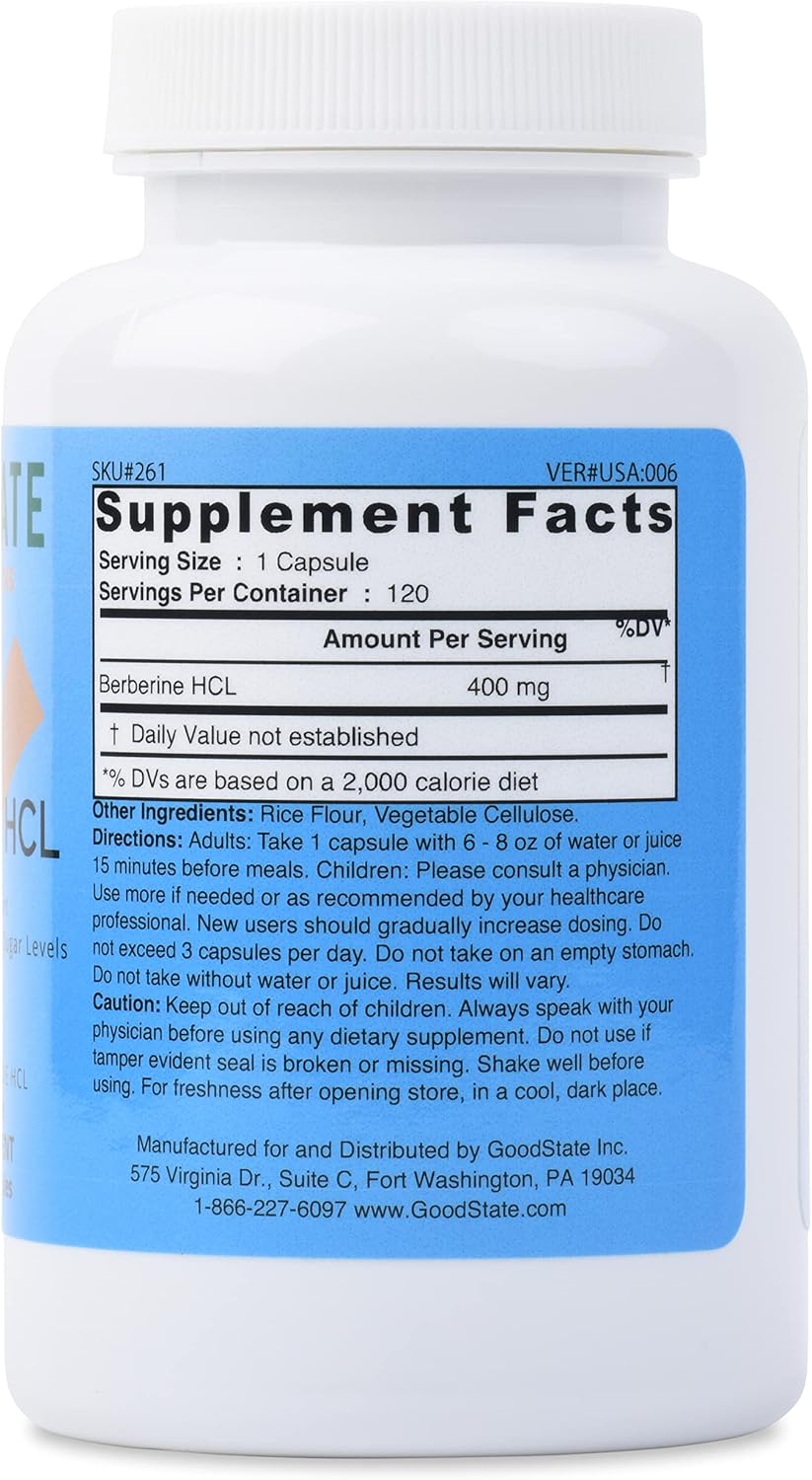 Good State Berberine HCL 400mg, 120 Vegetarian Capsules - görsel 2