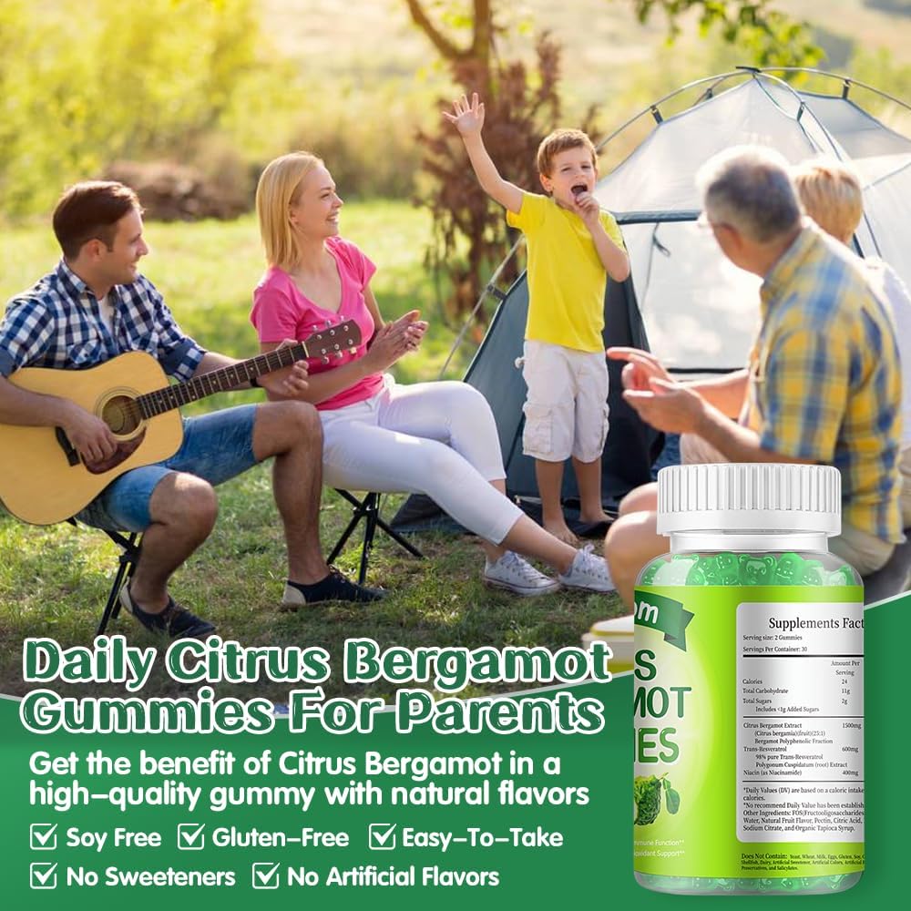 IIEltruiom Citrus Bergamot 1500mg Gummies with Resveratrol & Niacin - görsel 7