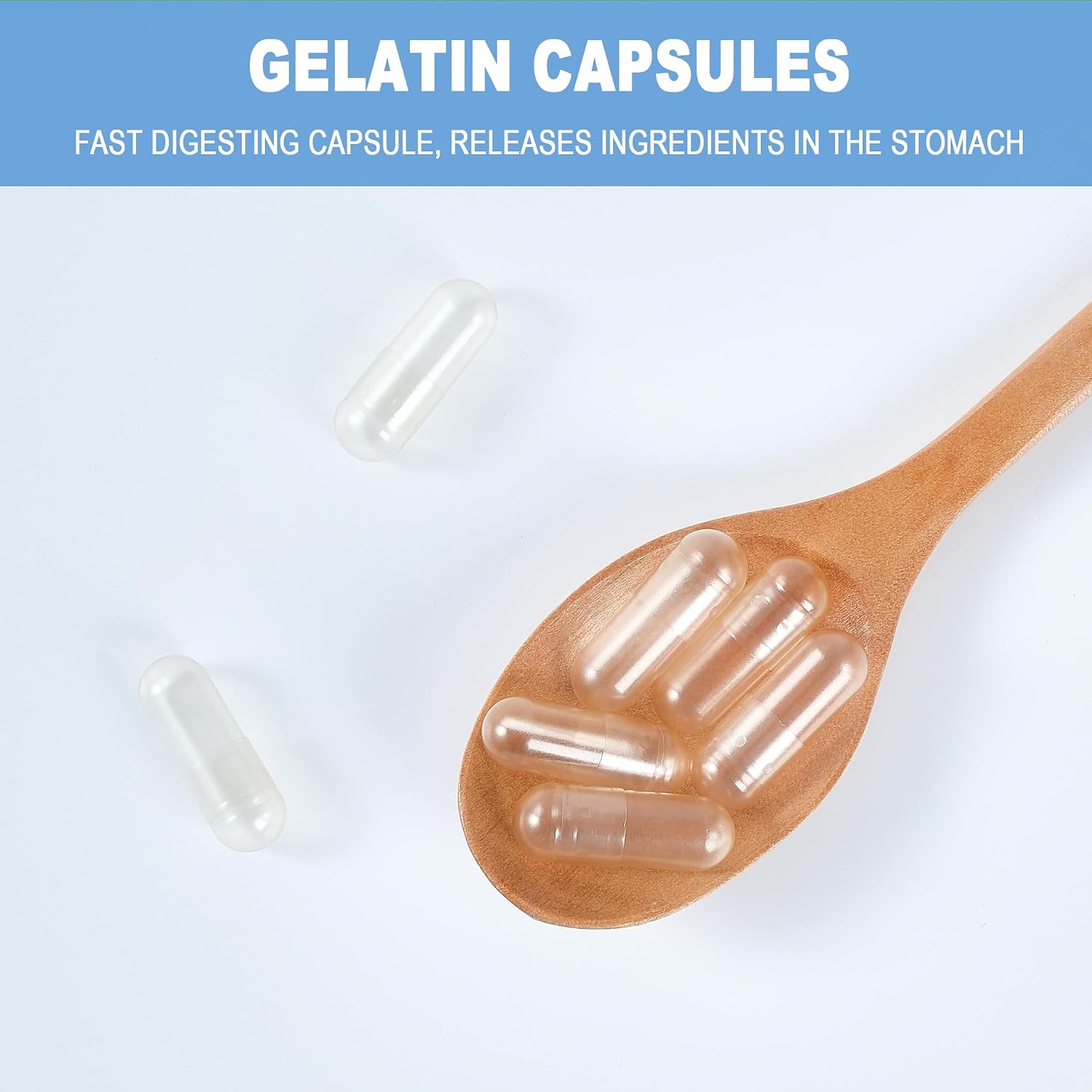 VGTPC Size 00 Empty Gelatin Capsules (Separated) - 5000 Count Clear Capsules for DIY Supplement Filling - görsel 4