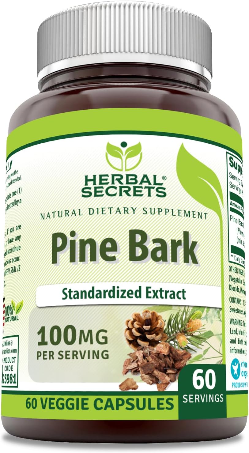 Herbal Secrets Pine Bark Extract Supplement – 100 mg per Serving, 120 Veggie Capsules - görsel 4