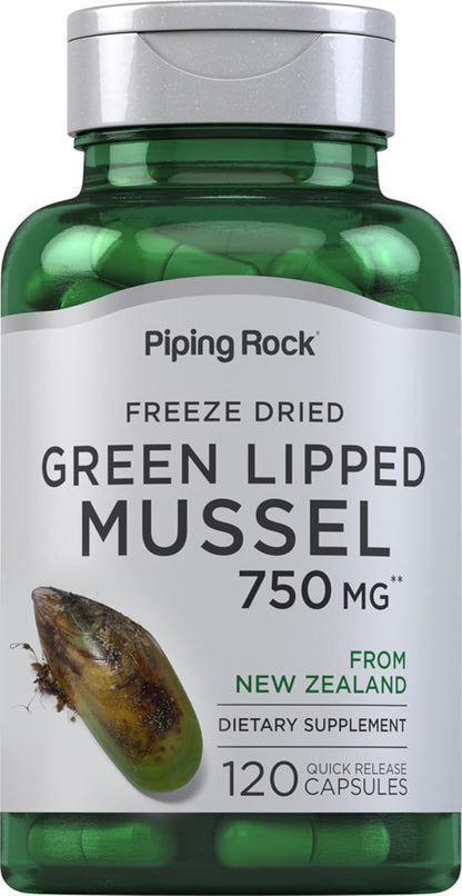 Piping Rock Green-lipped Mussel – Freeze-dried from New Zealand – 120 Capsules