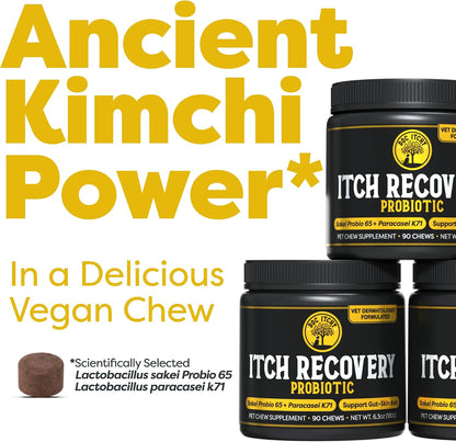 Doc Itchy Itch Recovery Dog Probiotic Chews | L. Sakei & L. Paracasei | Clinical-Strength | 90 Count