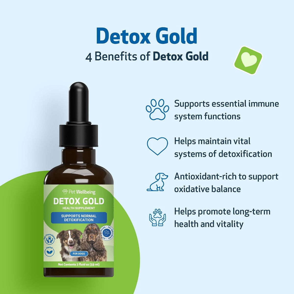 Pet Wellbeing Detox Gold for Dogs – Gentle Cleansing & Immune Support, Veterinary-Formulated Herbal Supplement (60 ml) - görsel 4