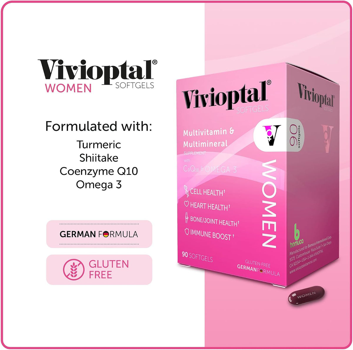 Vivioptal Women's Multivitamin and Multimineral Supplement, 90 Softgels - görsel 5
