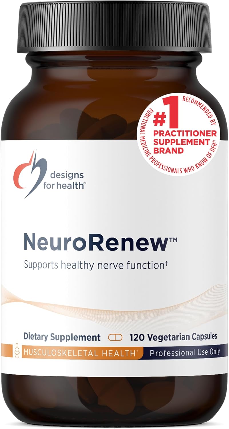 Designs for Health NeuroRenew - Nerve Support Formula with Active B Vitamins, Acetyl L-Carnitine, R-Lipoic Acid - 120 Capsules - görsel 1