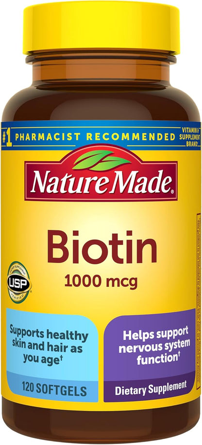 Nature Made Biotin 1000 µg Softgels, 120 Softgels